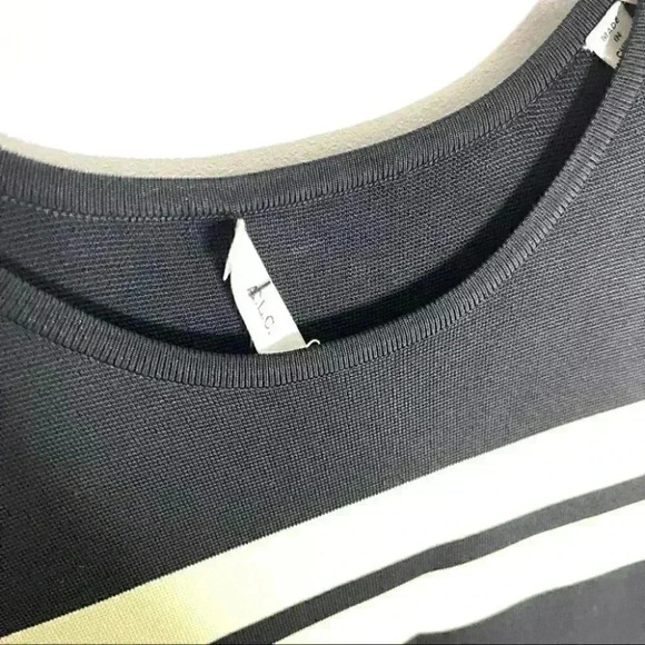 NEW A.L.C. Pippa Striped Double Knit Fit & Flare Dress Cocktail Party Sleeveless - Picture 4 of 7